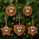 Leask Tartan Crest Christmas Ceramic Ornament